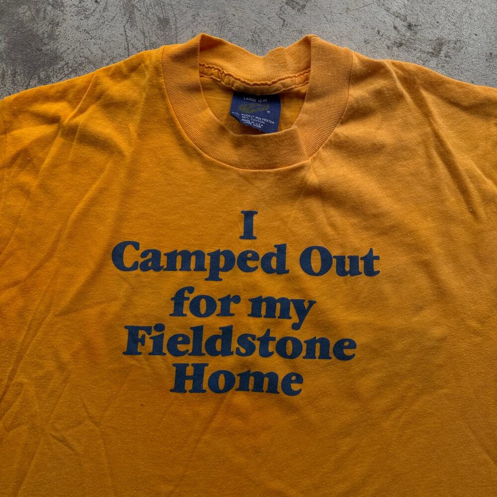 Vintage 80s fieldstone home promo super soft paper thin tee shirt
